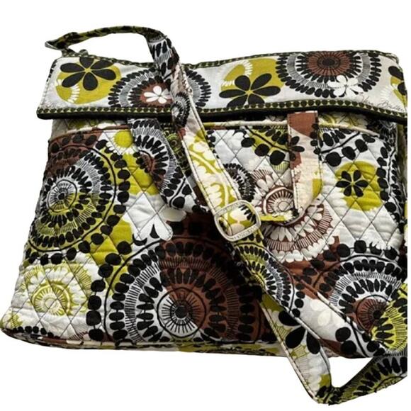 VERA BRADLEY Convertible Crossbody Shoulder Hand Bag Cocoa Moss - Picture 2 of 13